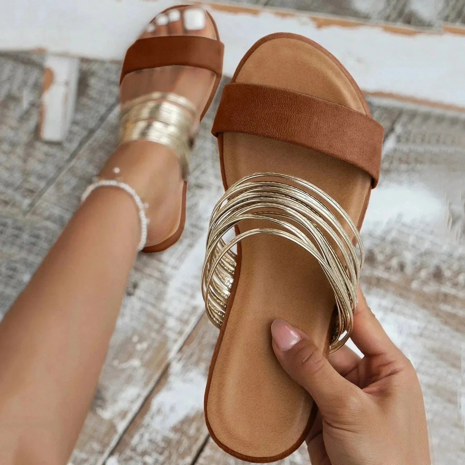 Rosamund | Women's Slip-On Round Toe Open Back Slides