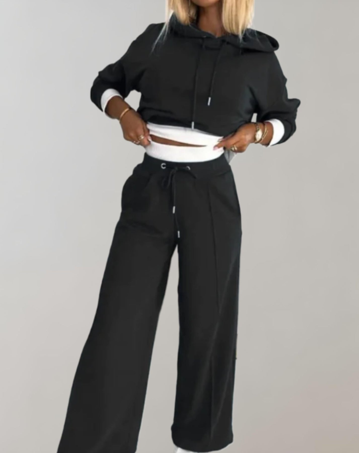 Rosie | Women's Wide Leg Drawstring Two Piece Matching Set
