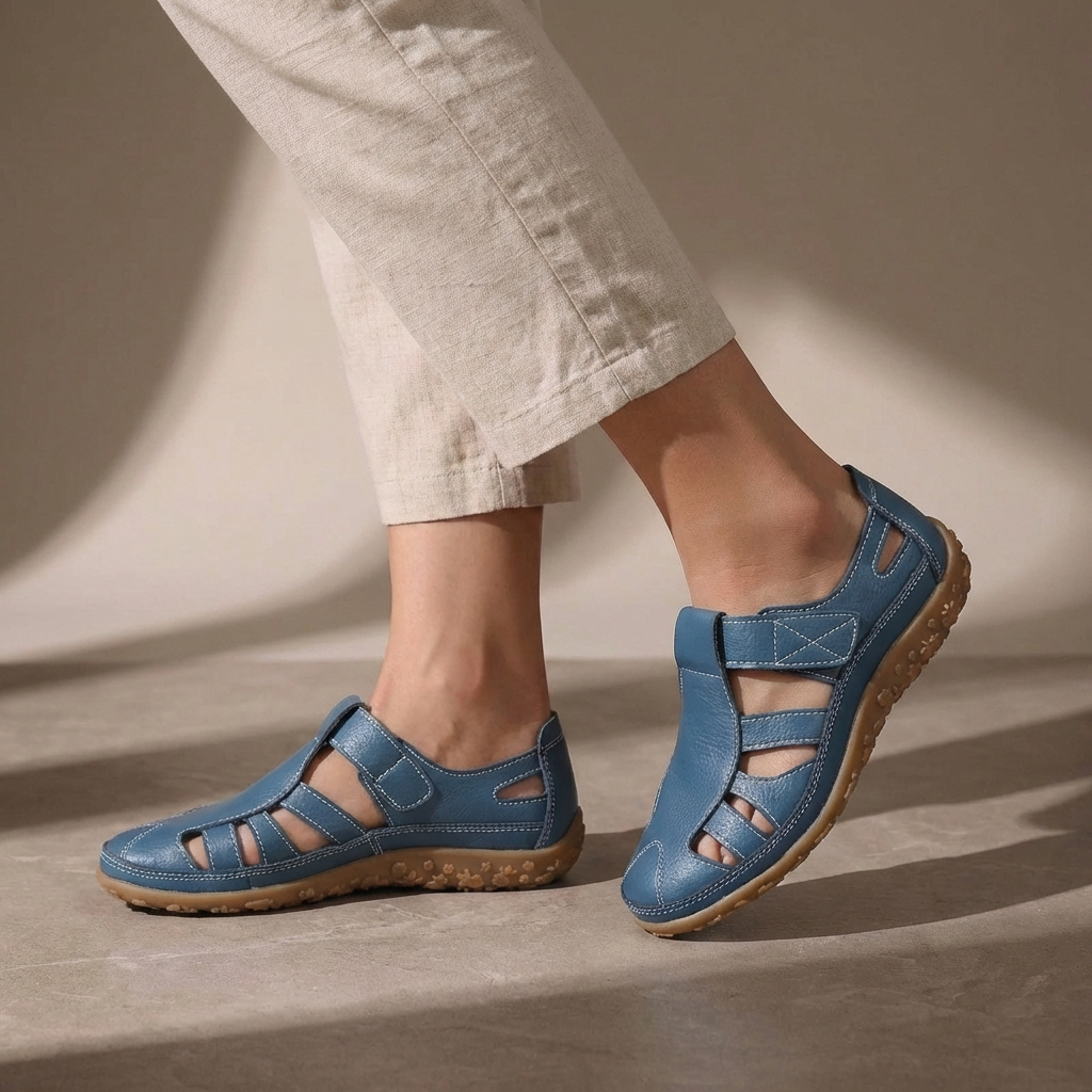 Rowena | Women's Closed Toe Hook And Loop Strap Sandals