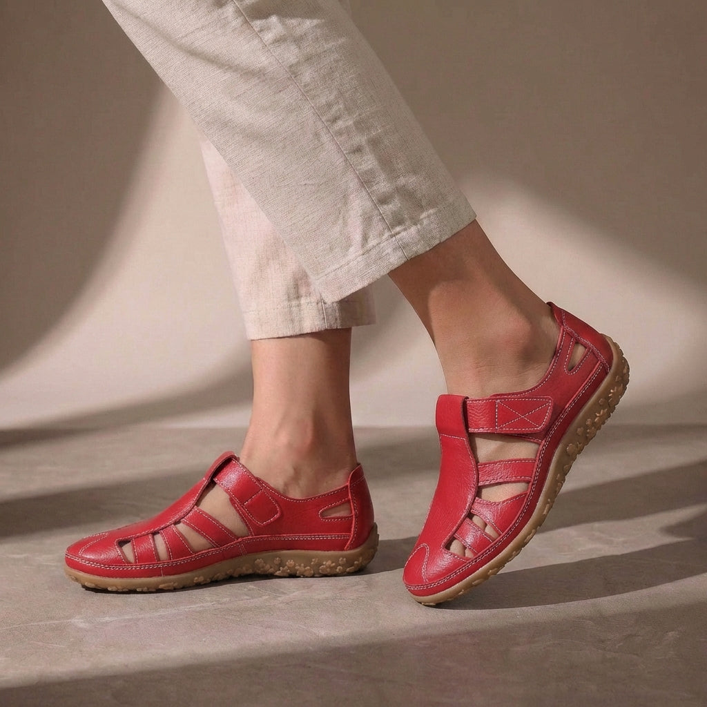 Rowena | Women's Closed Toe Hook And Loop Strap Sandals