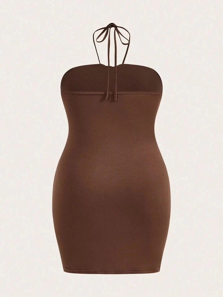 Ruth | Women’s Draped Ruched Halter Neck Sleeveless Mini Dress