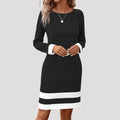 Sarah | Women’s Long Sleeve Color Midi Dress