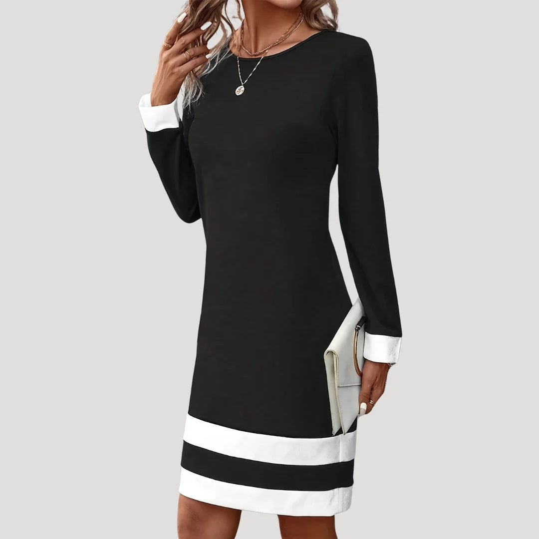 Sarah | Women’s Long Sleeve Color Midi Dress