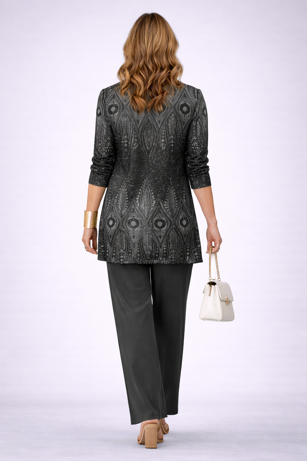 Sherrie | Women's Open Front Long Sleeve Round Neck Three Piece Set