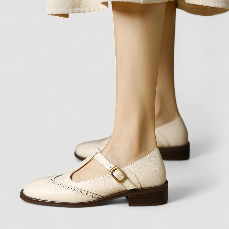 Sherry | Women's Buckle Strap Low Block Mary Jane Shoes
