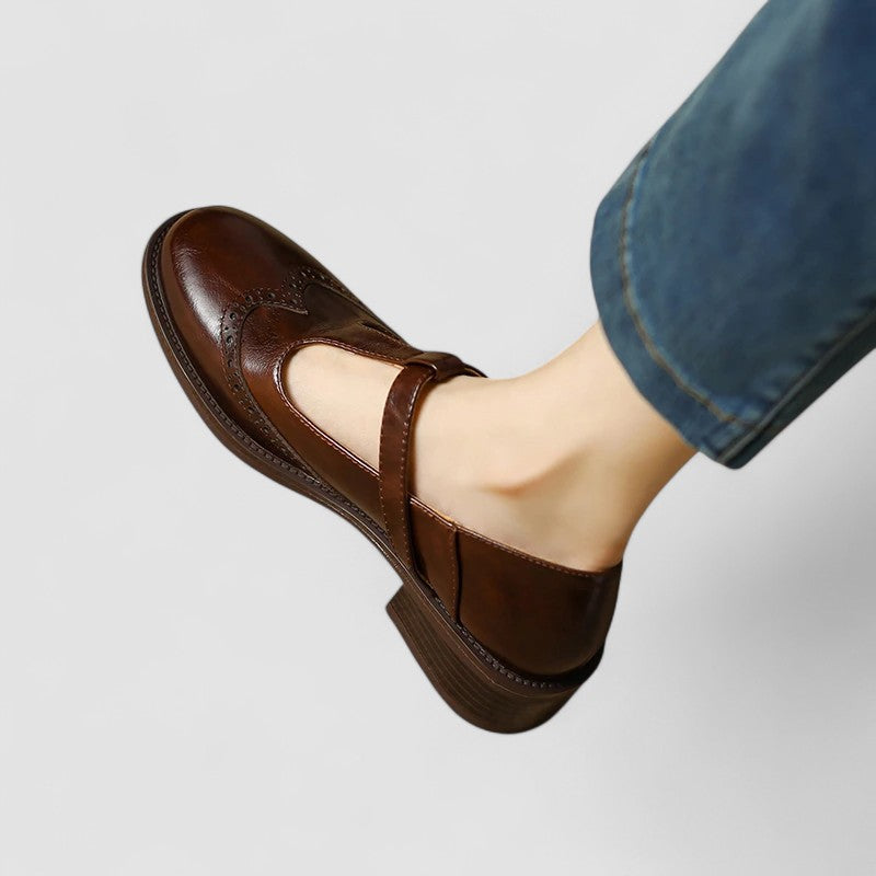 Sherry | Women's Buckle Strap Low Block Mary Jane Shoes