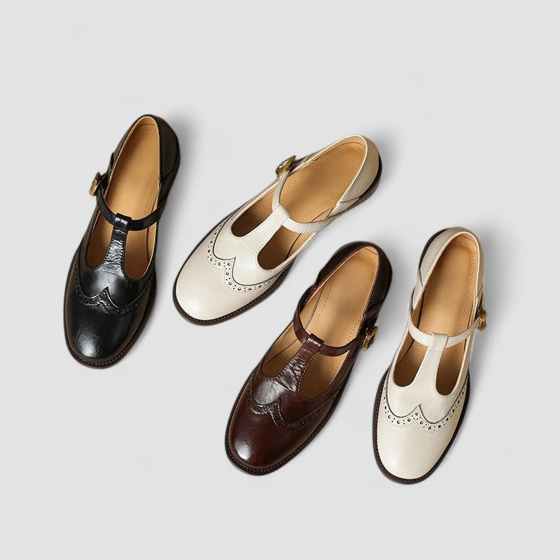 Sherry | Women's Buckle Strap Low Block Mary Jane Shoes