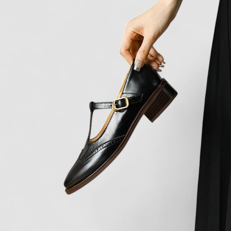 Sherry | Women's Buckle Strap Low Block Mary Jane Shoes