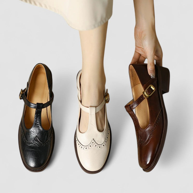 Sherry | Women's Buckle Strap Low Block Mary Jane Shoes