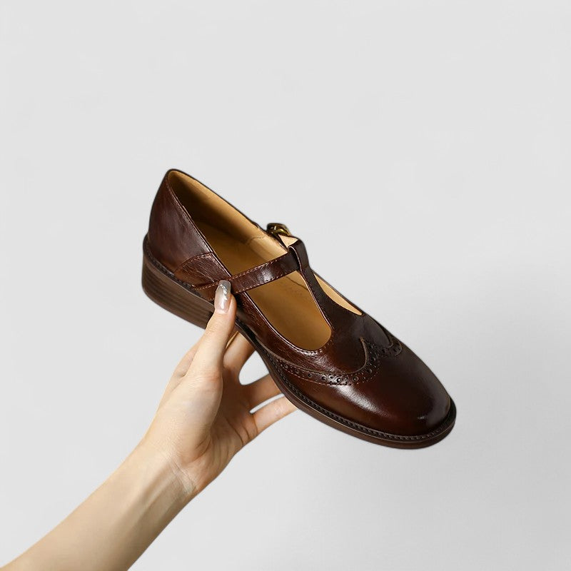 Sherry | Women's Buckle Strap Low Block Mary Jane Shoes