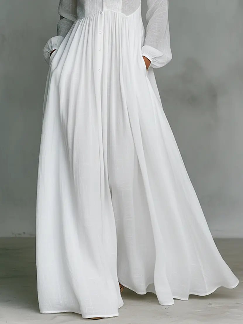 Sierra | Women's Button Front Long Sleeve Summer Maxi Dress