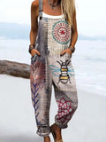 Stacy | Women’s Sleeveless Graphic Strappy Wide Leg Jumpsuit