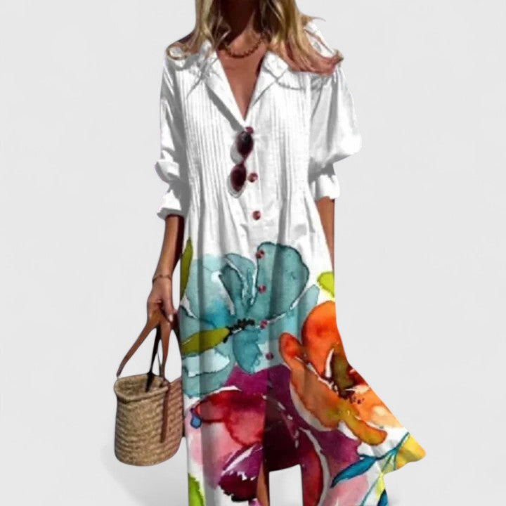 Susan | Women’s Summer V Neck Flowy Boho Dress