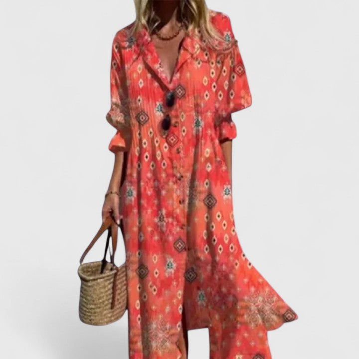 Susan | Women’s Summer V Neck Flowy Boho Dress