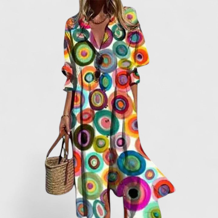 Susan | Women’s Summer V Neck Flowy Boho Dress