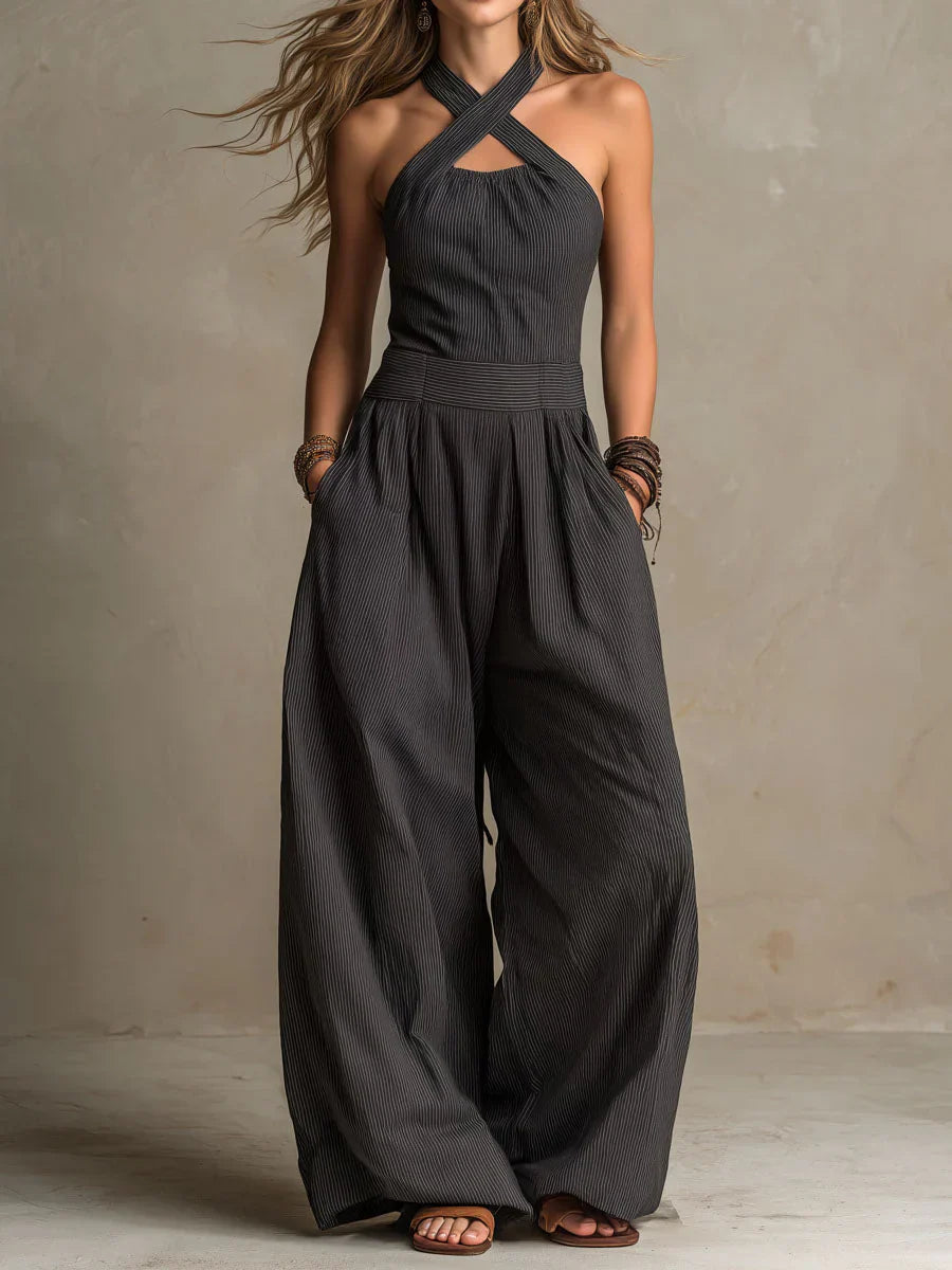 Susannah | Women's Pockets Halter Neck Sleeveless Jumpsuit