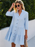 Susanne | Women's Button Front Check Print Collared Shirt Mini Dress
