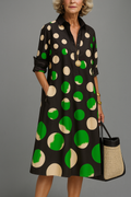 Sylvia | Women's Printed A Line Button Front Summer Midi Dress