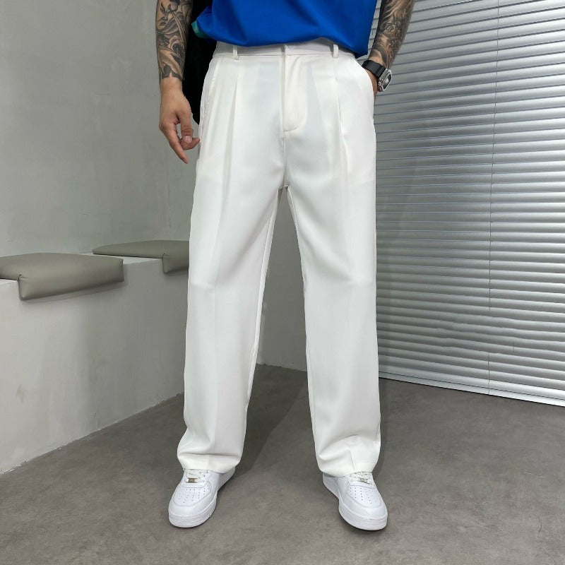 Thomas | Men’s Straight Leg Pleated Pants