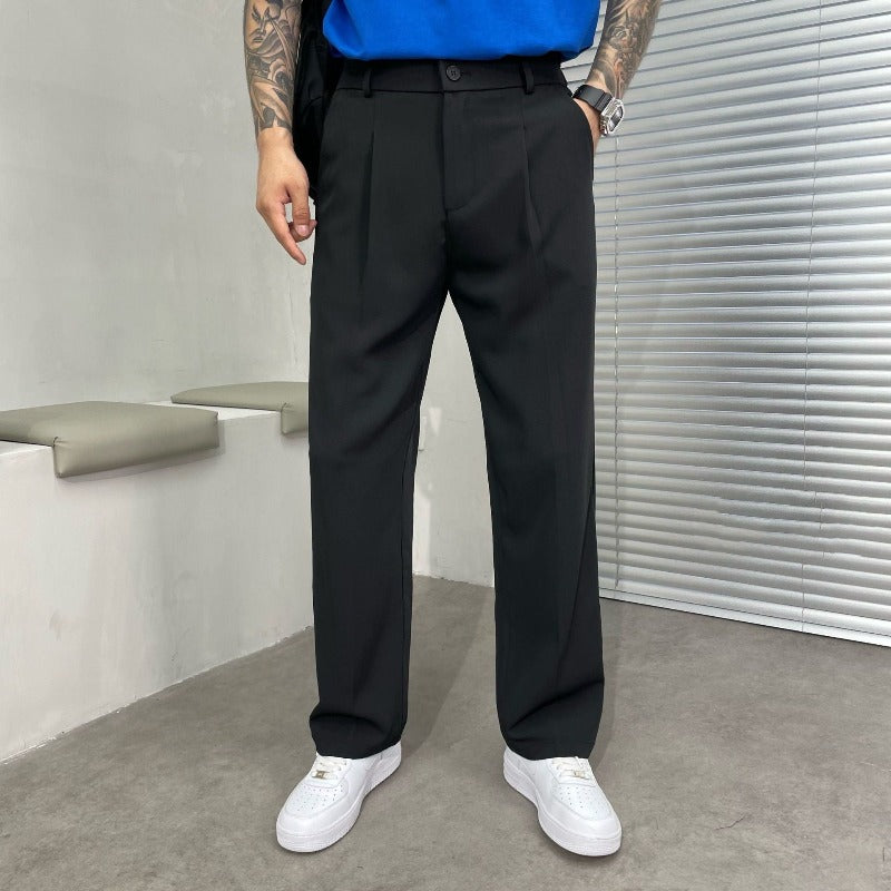 Thomas | Men’s Straight Leg Pleated Pants