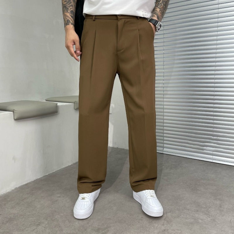 Thomas | Men’s Straight Leg Pleated Pants