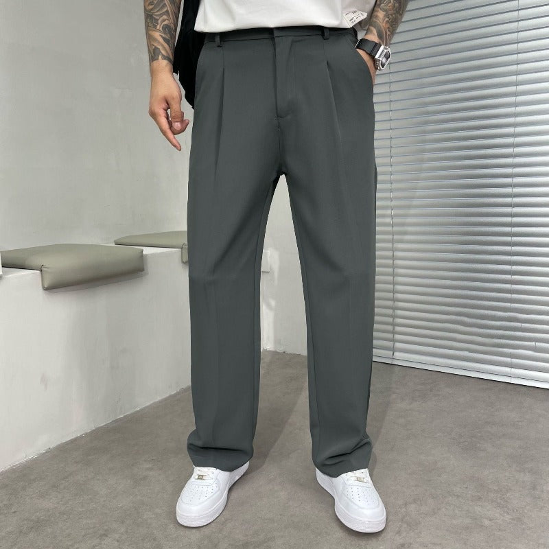 Thomas | Men’s Straight Leg Pleated Pants