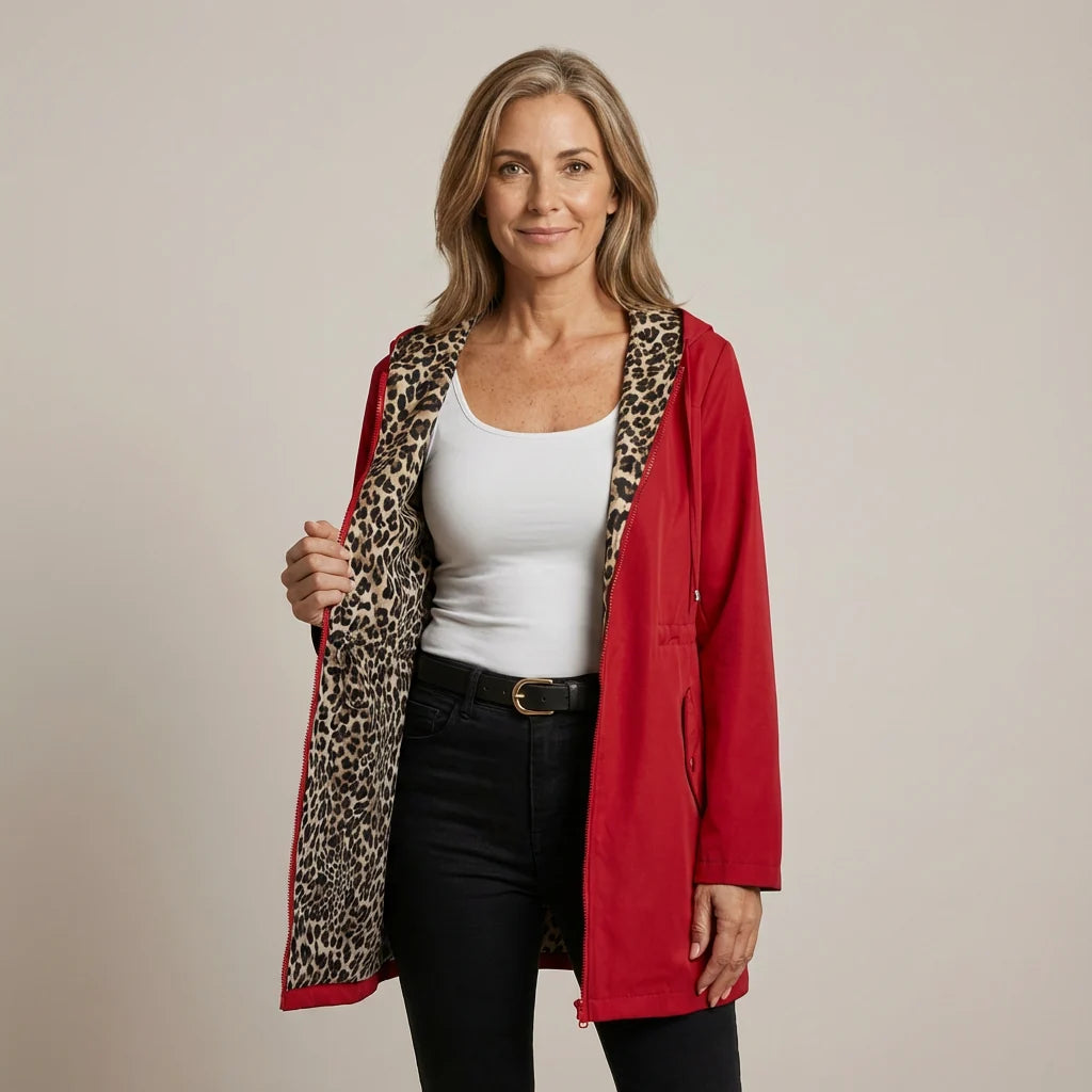 Trisha | Women’s Long Sleeve Reversible Hooded Zip Front Jacket