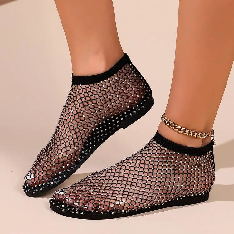 Vanessa | Women's Mesh Round Toe Slip On Sandals