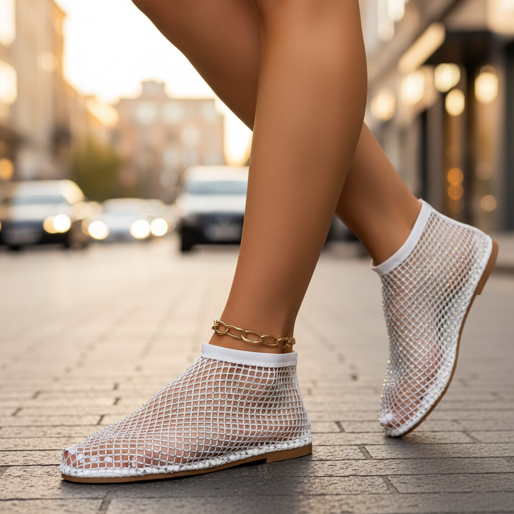 Vanessa | Women's Mesh Round Toe Slip On Sandals
