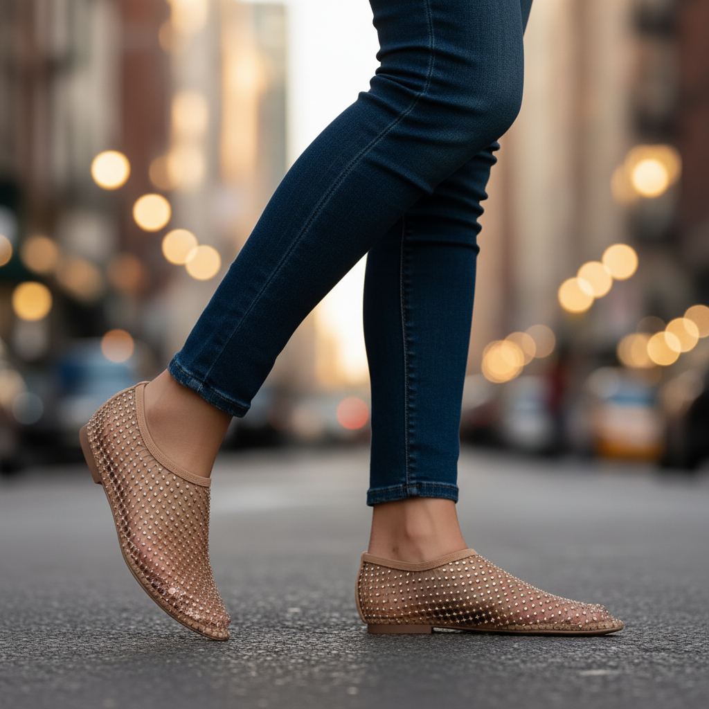 Vanessa | Women's Mesh Round Toe Slip On Sandals