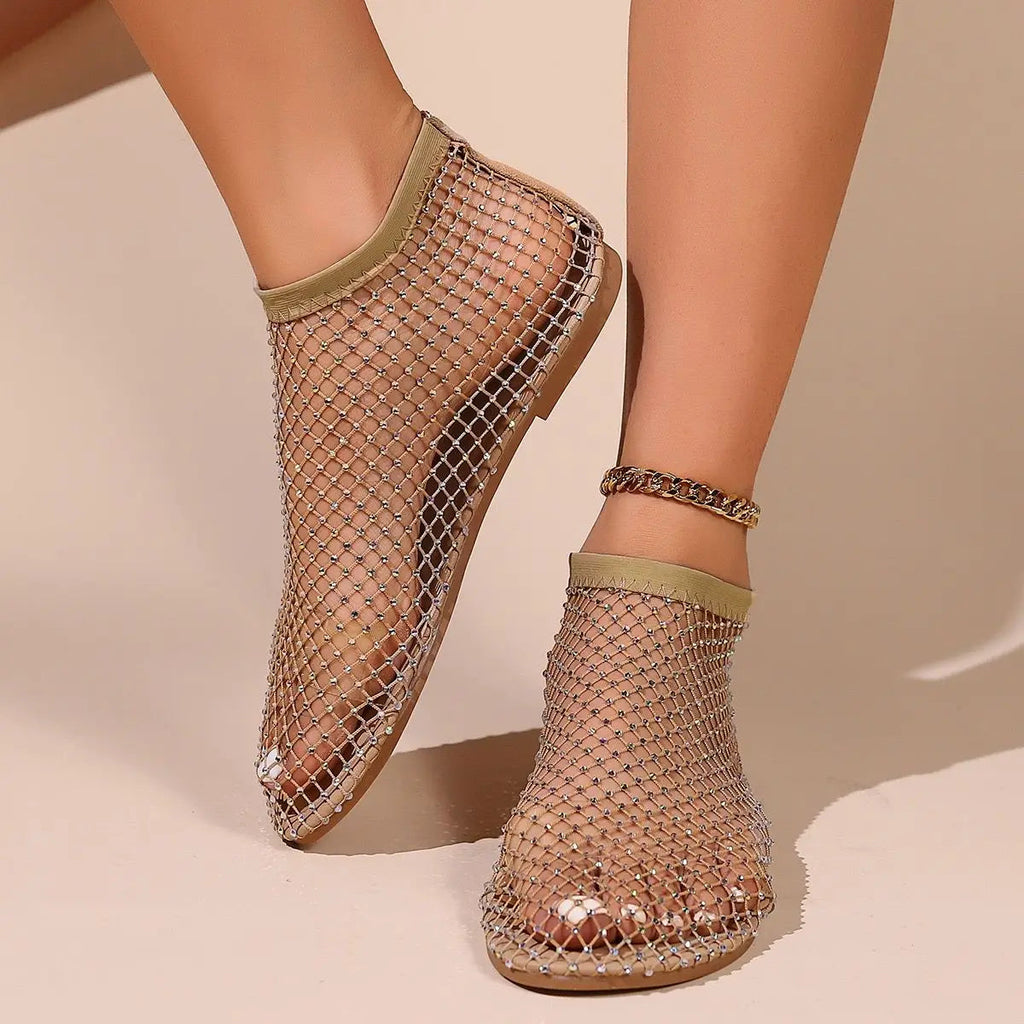 Vanessa | Women's Mesh Round Toe Slip On Sandals