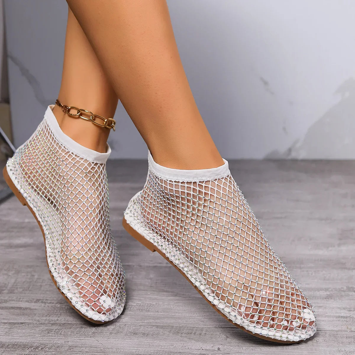 Vanessa | Women's Mesh Round Toe Slip On Sandals