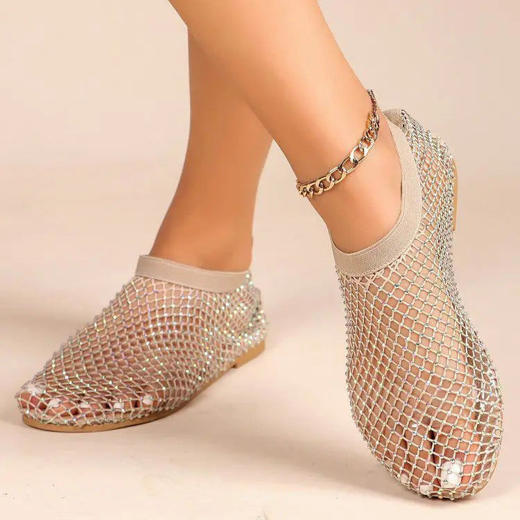 Vanessa | Women's Mesh Round Toe Slip On Sandals