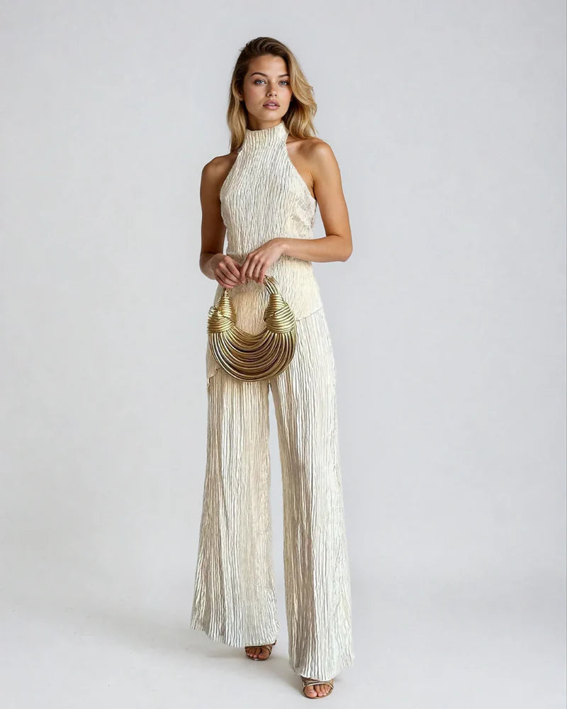 Willow | Women’s Sleeveless Backless Wide Leg Two Piece Set