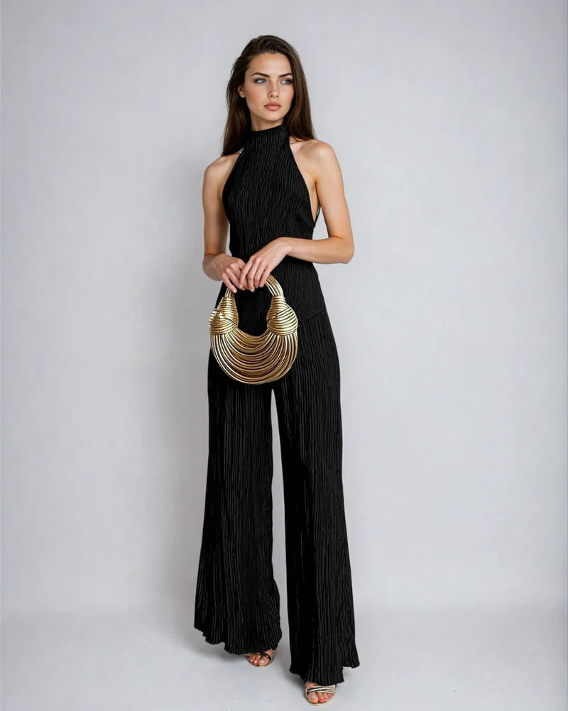 Willow | Women’s Sleeveless Backless Wide Leg Two Piece Set