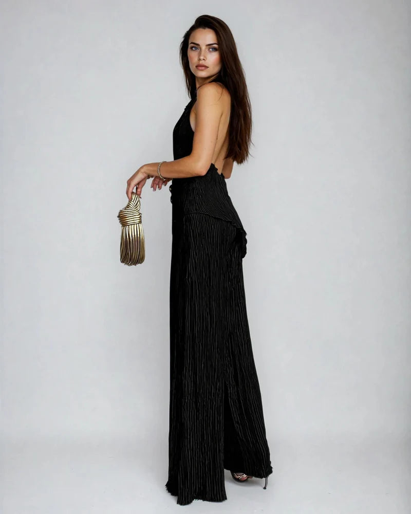 Willow | Women’s Sleeveless Backless Wide Leg Two Piece Set