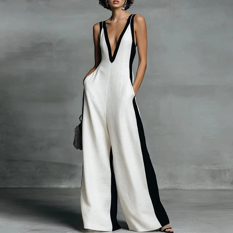 Xiomara | Women's High Waisted Wide Leg Summer Jumpsuit